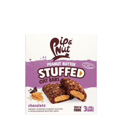 Peanut Butter Stuffed Chocolate Oat Bars from Pip & Nut