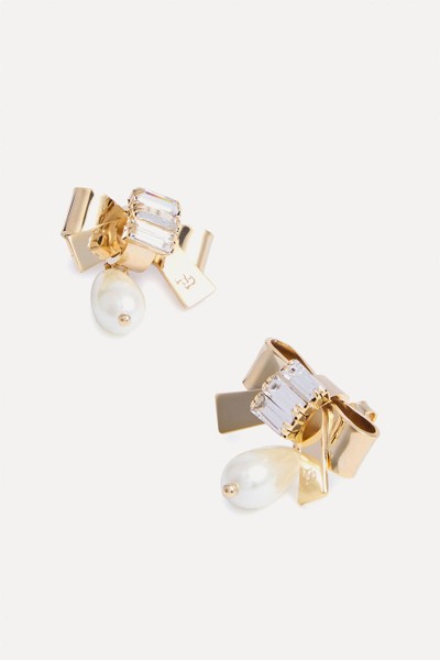 Colibri Bow-Embellished Stud Earrings from Rosantica