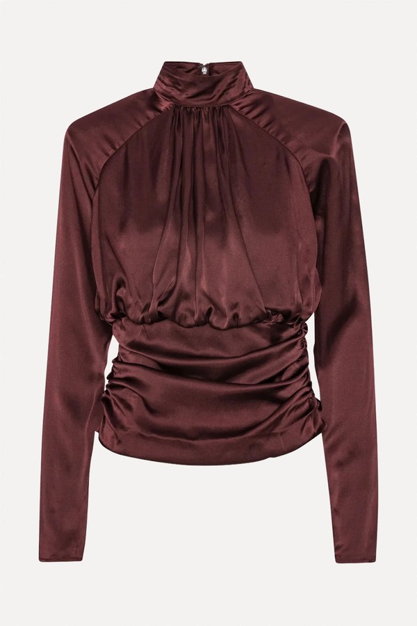 Ruched Mock-Neck Top from ROTATE BIRGER CHRISTENSEN