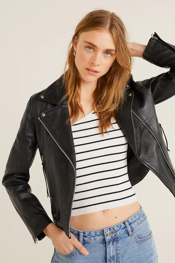 Leather Biker Jacket from Mango