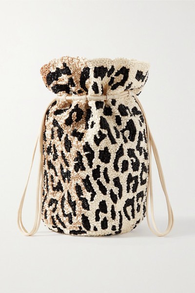 Mini Beaded Satin Bucket Bag from Ganni