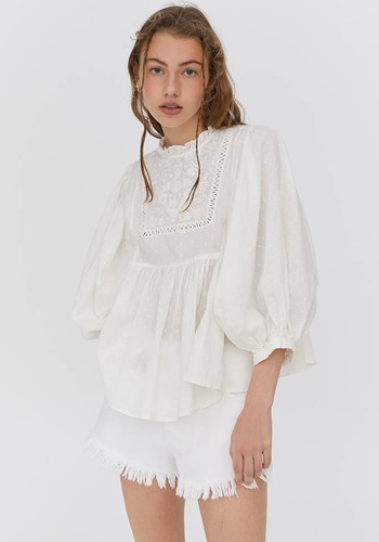 Oversize Blouse With An Embroidered Bib from Pull & Bear