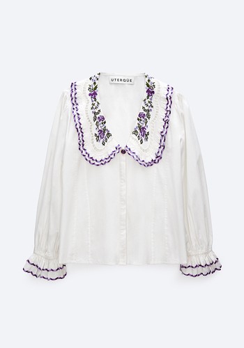 Embroidered Peter Pan Collar Shirt  from Uterque