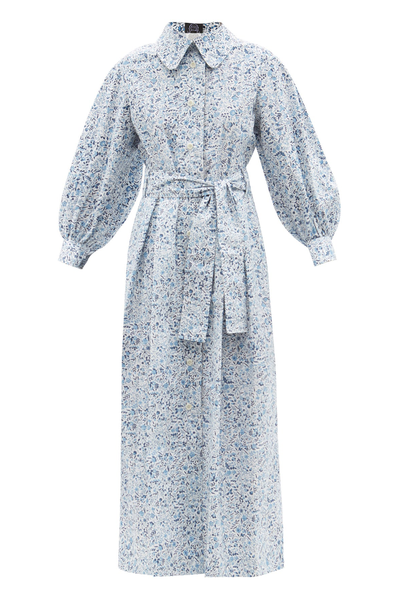 Yvonne Floral-Print Cotton Midi Shirt Dress from Thierry Colson