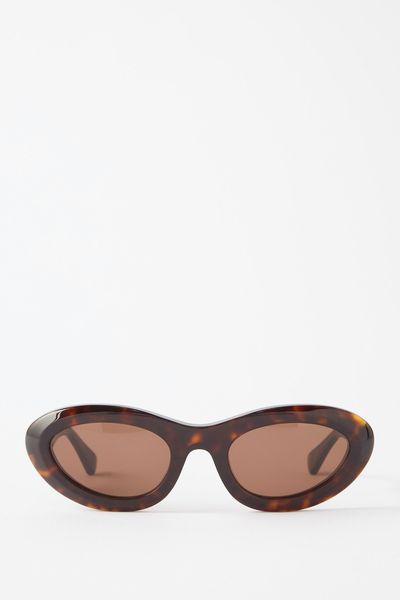 Bombe Round Tortoiseshell-Acetate Sunglasses from Bottega Veneta