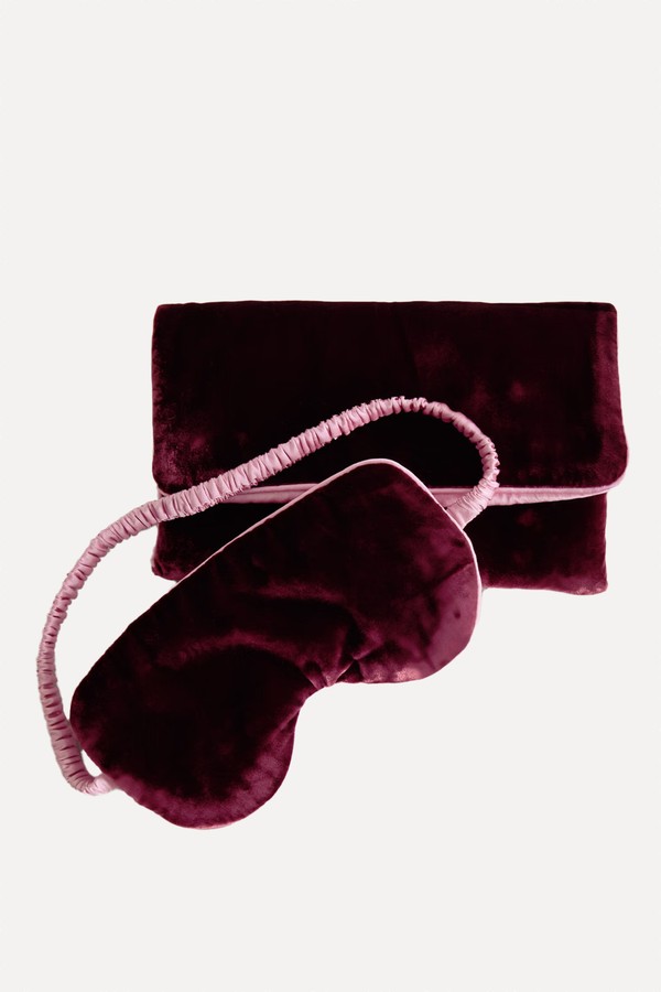 Audrey Silk-Velvet Eye Mask from Olivia Von Halle