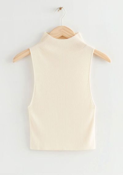 Sleeveless Knit Crop Top