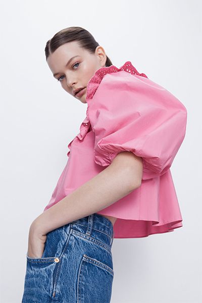 Frilled Poplin Top from Zara