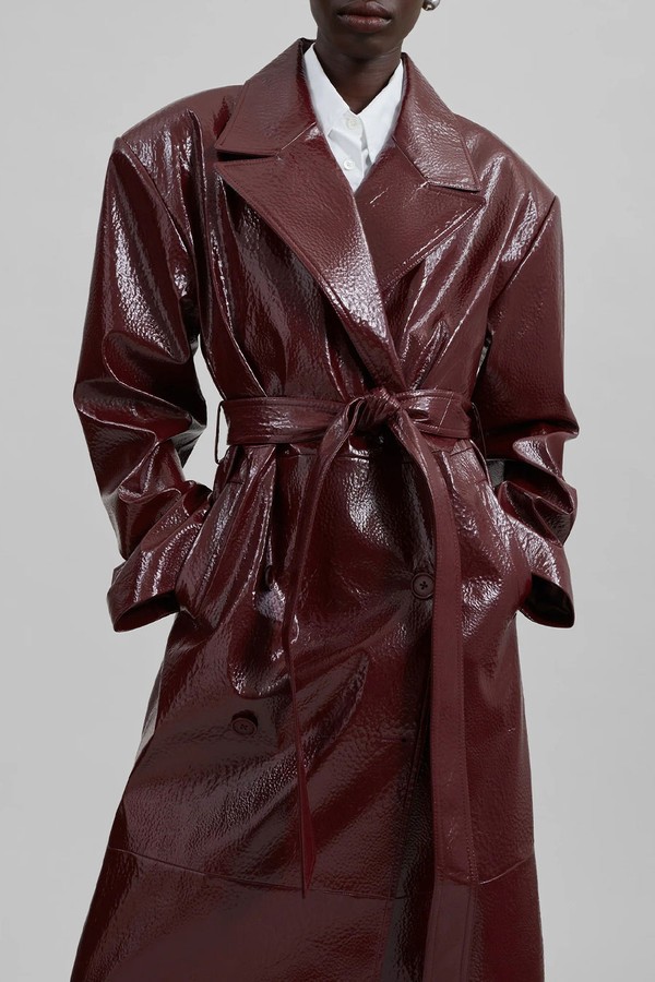 Tina Crackled Faux Leather Trench Coat from The Frankie Shop