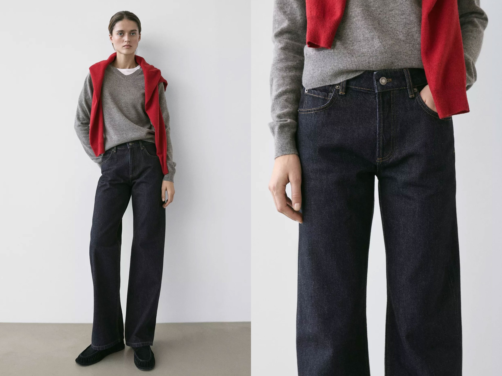 Mid-Rise Wide-Leg Jeans from Massimo Dutti