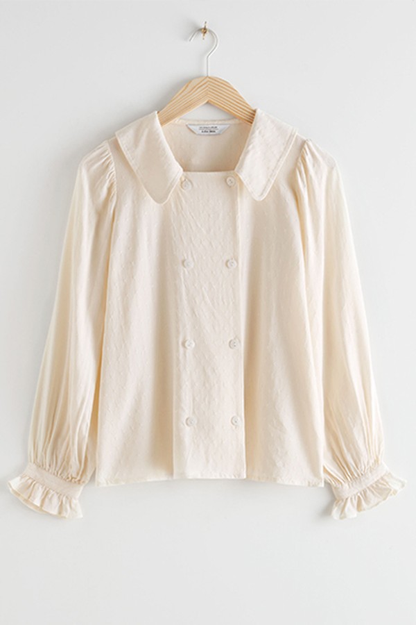 Double Breasted Jacquard Blouse from & Other Stories