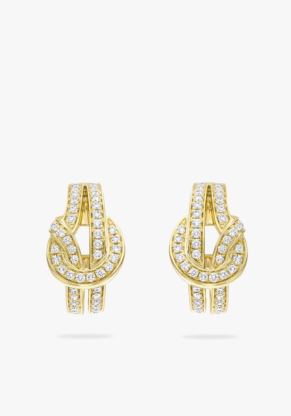 The Knot Yellow Gold Diamond Earrings