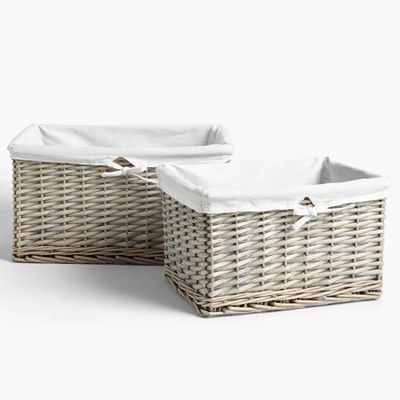 Willow Lined Storage Baskets from John Lewis & Partners