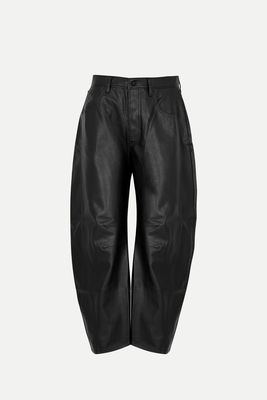 Lucky You Barrel Leg Faux Leather Trousers from Free People