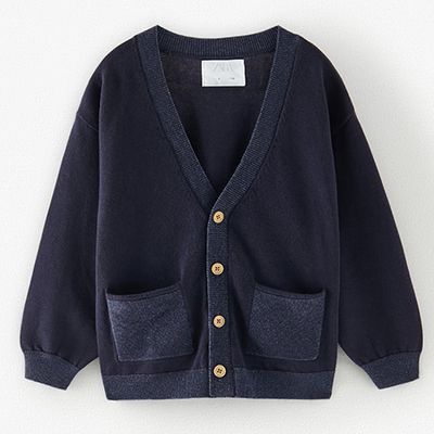 Contrast Knit Cardigan