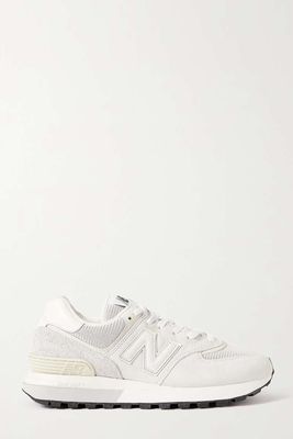 574 Leather-Trimmed Suede & Mesh Sneakers from New Balance