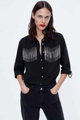 Shirt with Metal Fringe from Zara