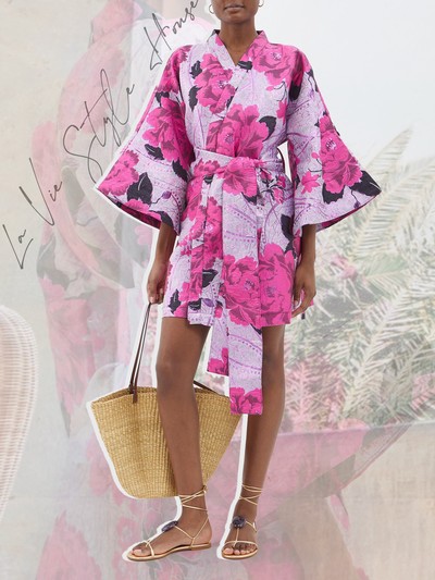 Floral-Brocade Mini Wrap Dress, £698 | La Vie Style House