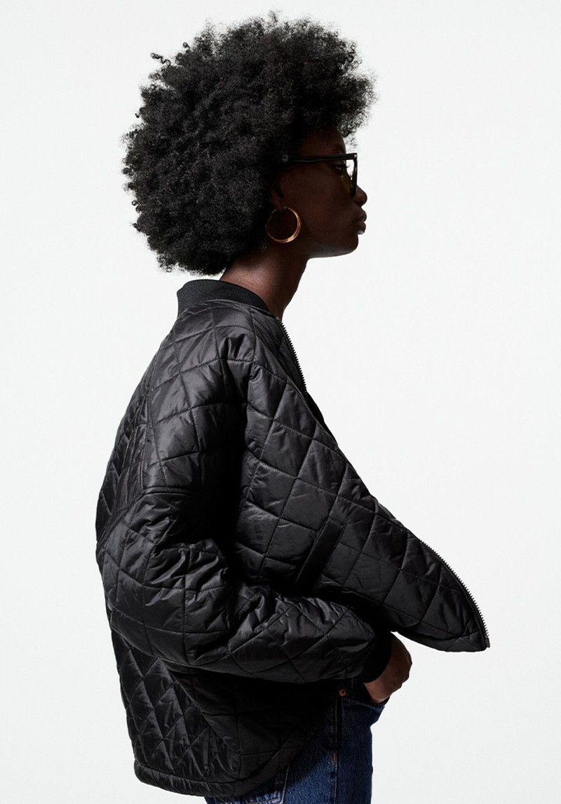 Quilted Ribbed Bomber Jacket from Zara