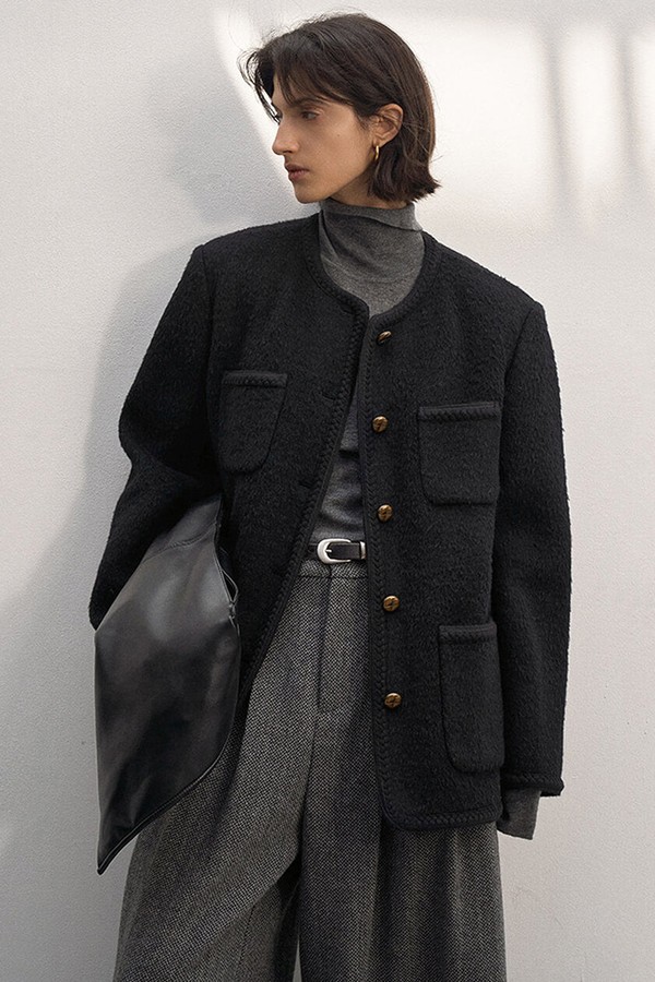 Tweed Button Jacket from Pixie Market