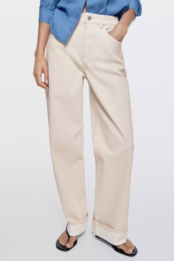 Straight-Leg Jeans With Turn-Up Hems 