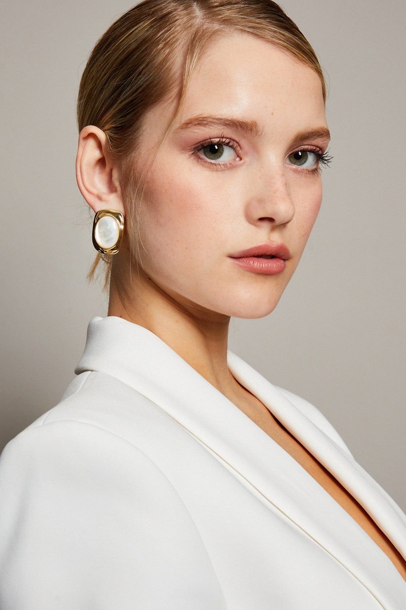 Frankie Rectangular Mother Of Pearl Earrings