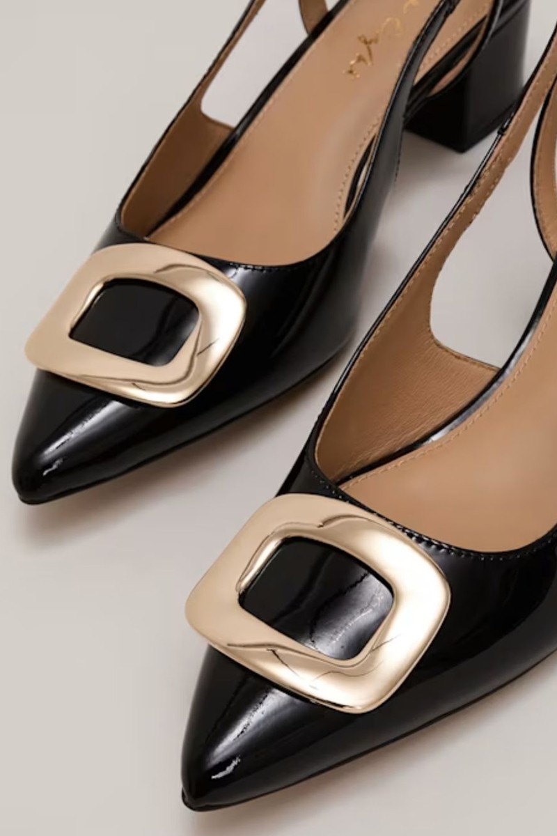 Patent Block Heel Shoes