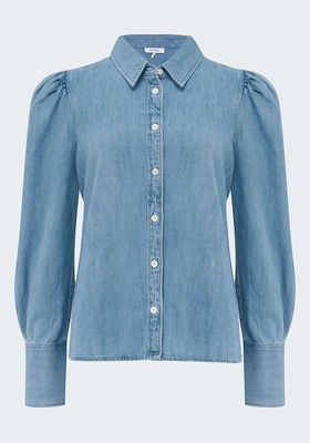 Voluminous Puff Sleeve Shirt In Light Wash from Frame