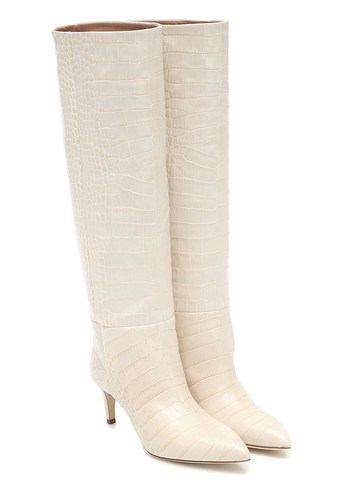 Croc-Effect Leather Knee-High Boots from Paris Texas