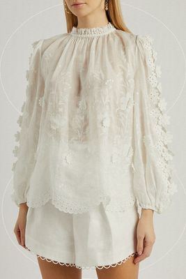 Rosa Embroidered Ramie Blouse, £550 | Zimmermann