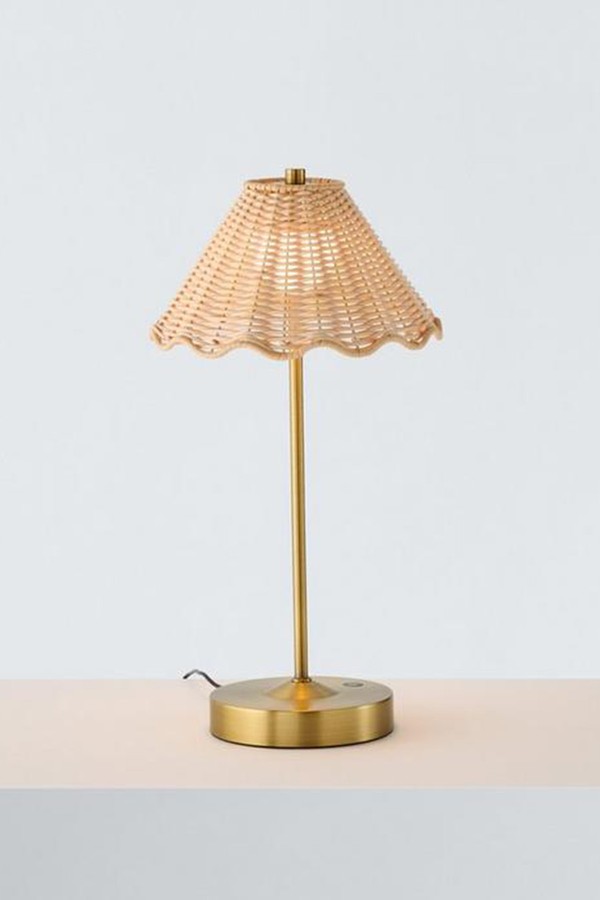 Nellie Rechargeable Portable Rattan Table Lamp from John Lewis