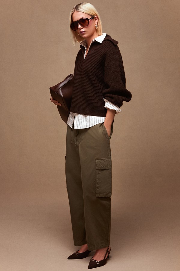 Stitchy Polo Batwing Jumper