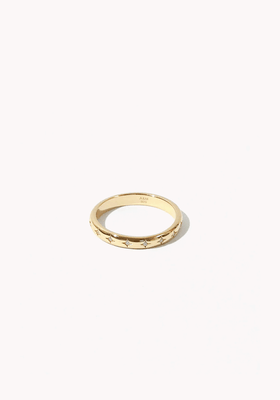 Cosmic Star Band Ring In Gold