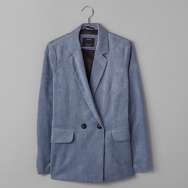 Double-Breasted Corduroy Blazer from Bershka