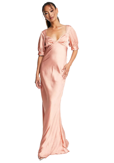 Pink Satin Dress from ASOS