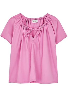 The Drawcord Pink Cotton Blouse from Matteau