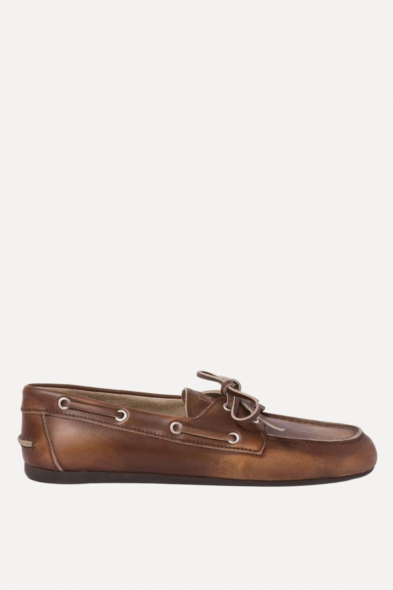 Bleached Leather Deck shoes from Miu Miu