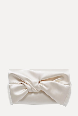 Bow Fringed Satin Clutch from Anya Hindmarch