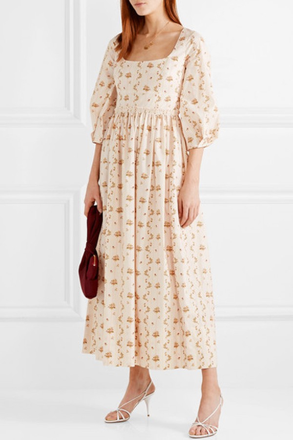 Floral-Print Cotton-Poplin Maxi Dress from Brock Collection