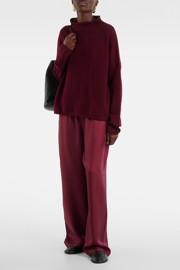 Silk Satin Wide-Leg Pants from Lisa Yang