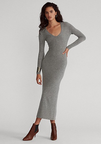 Cashmere V-Neck Dress