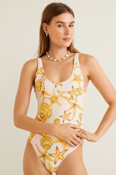 Seashell Print Swimsuit from Mango