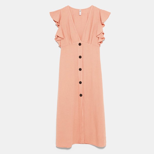 Rustic Dress With Ruffle Trim from Zara