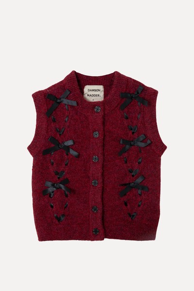 Aggie Knit Vest With Bows from Damson Madder