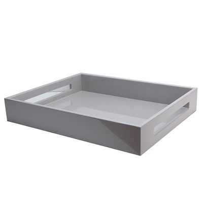 Chiffon Grey Medium Lacquered Serving Tray from Addison Ross