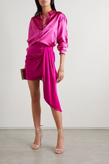 Mae Draped Satin-Crepe Mini Skirt, £315 | Jonathan Simkhai