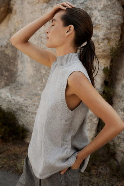 Merino Cashmere High Neck Swing Vest, £150 | ME + EM