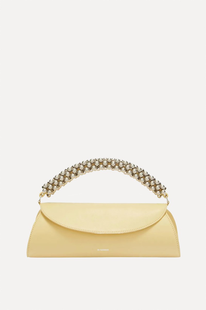 Cannolo Embellished Small Clutch Bag from Jil Sander