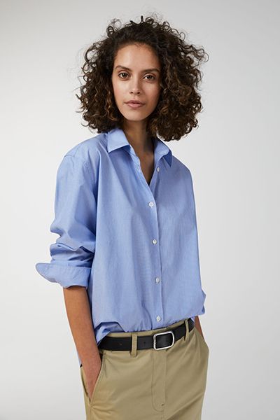 Oversized Hairline Poplin Shirt