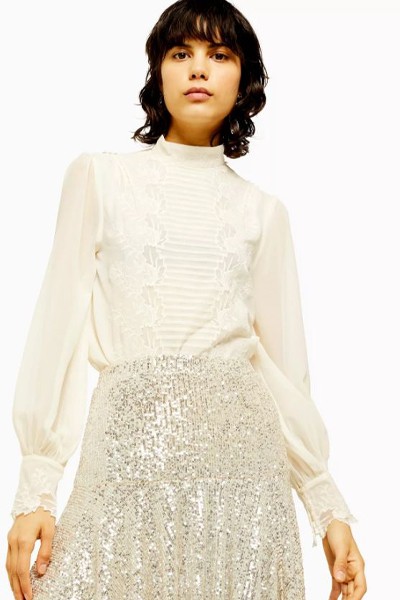 IDOL Embroidered Cutwork Top